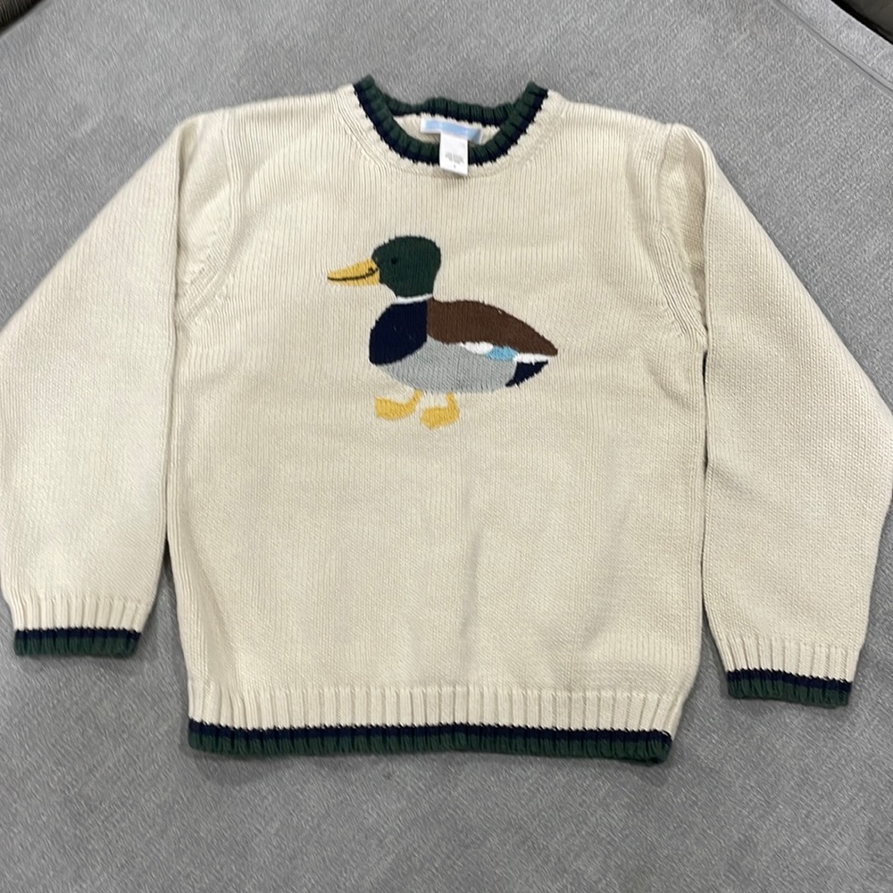 Janie and Jack boys mallard duck sweater. Size 6